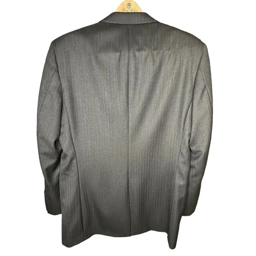 Brooks Brothers 1818 Madison in Dark Grey Pinstripe 42L 36W Wool Suit Jacket